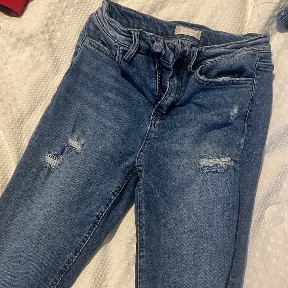 Altar'd State Distressed Blue Skinny Jeans